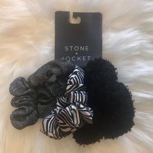 Stone + Locket (Zumiez) Dark Zebra 3 Scrunchies